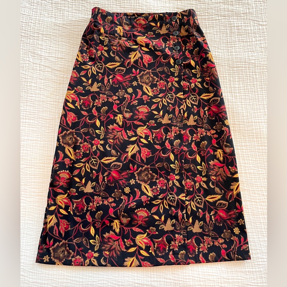 Christopher & Banks midi wrap skirt